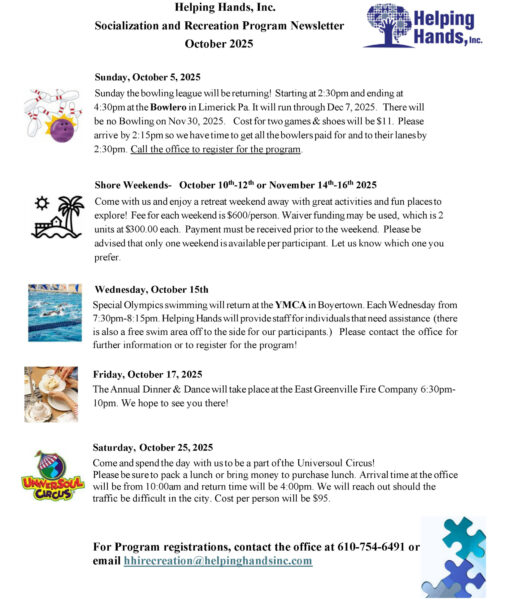 October 2025 Helping Hands Newsletter