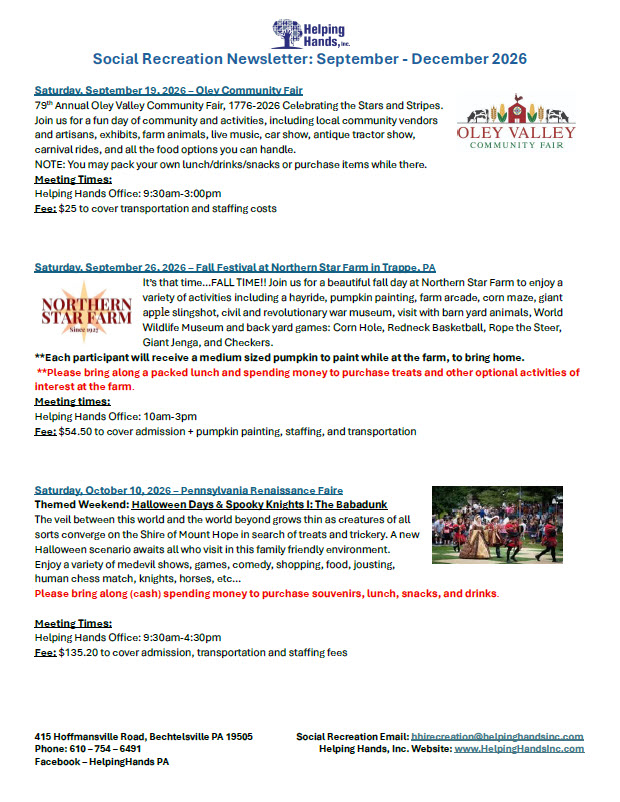 September 2026 Newsletter